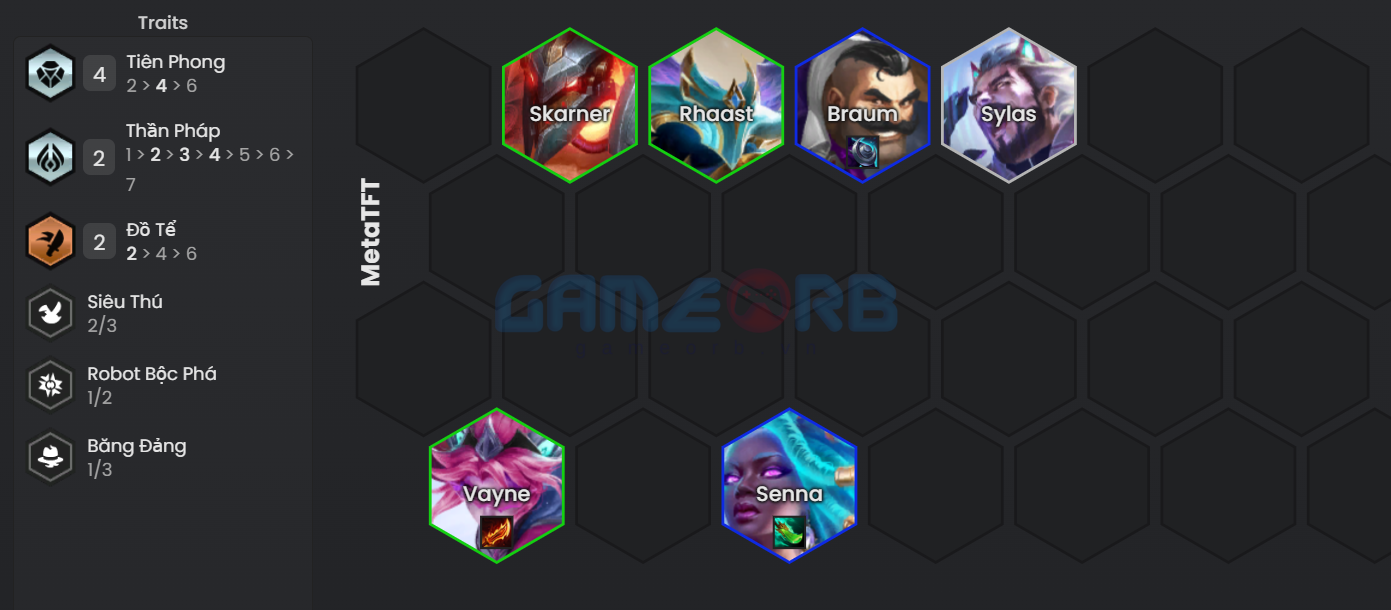 Form đội hình lv6 với cặp đôi Vayne và Senna