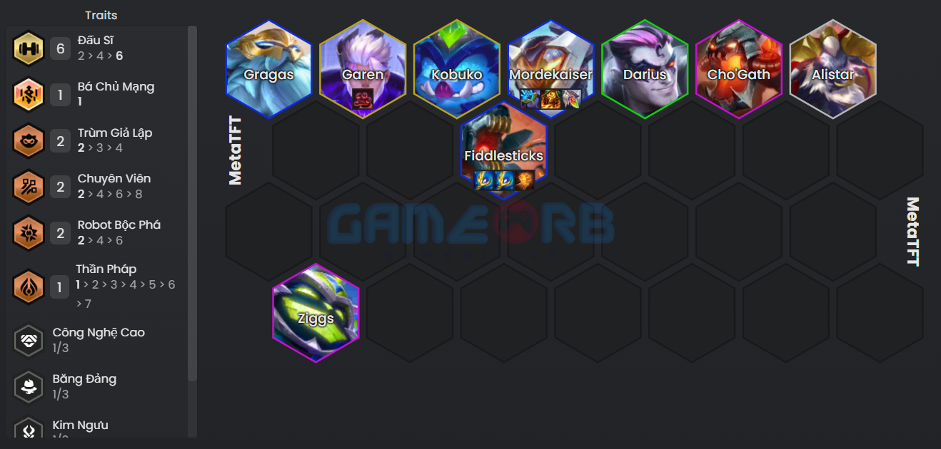 Đội hình Fiddlesticks đấu sĩ reroll khi không có ấn đấu sĩ