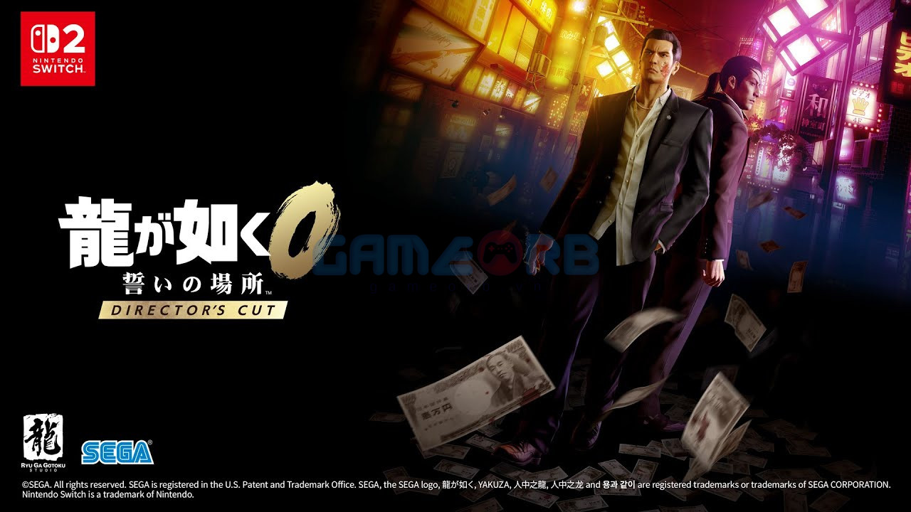 Yakuza 0 Director’s Cut sẽ ra mắt trên Nintendo Switch 2 vào ngày 5/6/2025