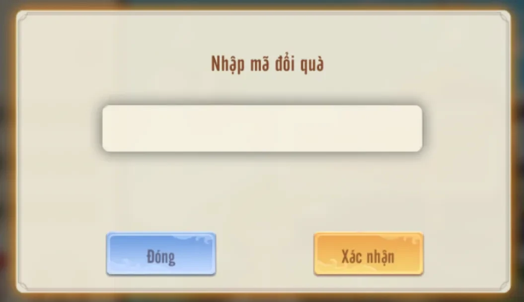 Bước 3: Nhập giftcode và nhấn Xác nhận