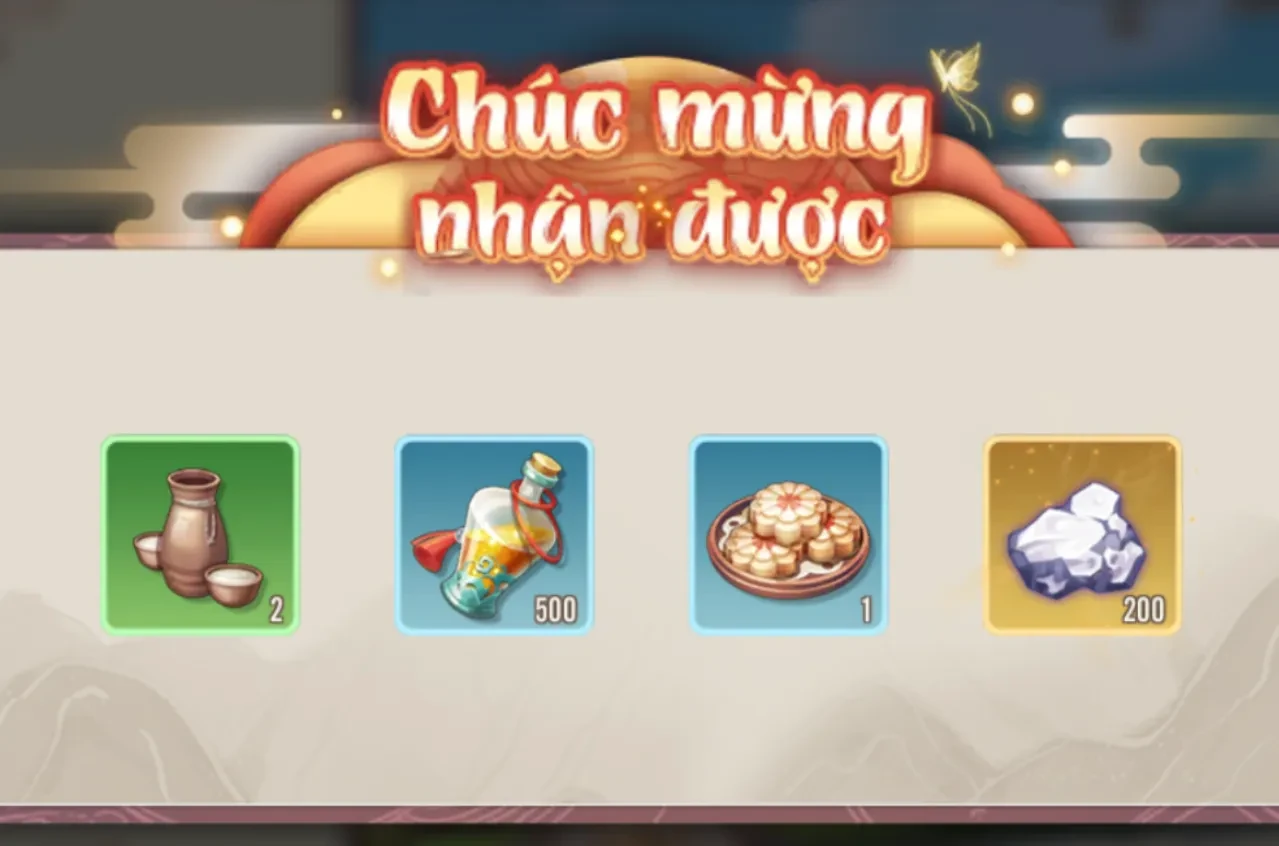 Sau khi nhập thành công, phần thưởng sẽ được gửi trực tiếp vào tài khoản của bạn