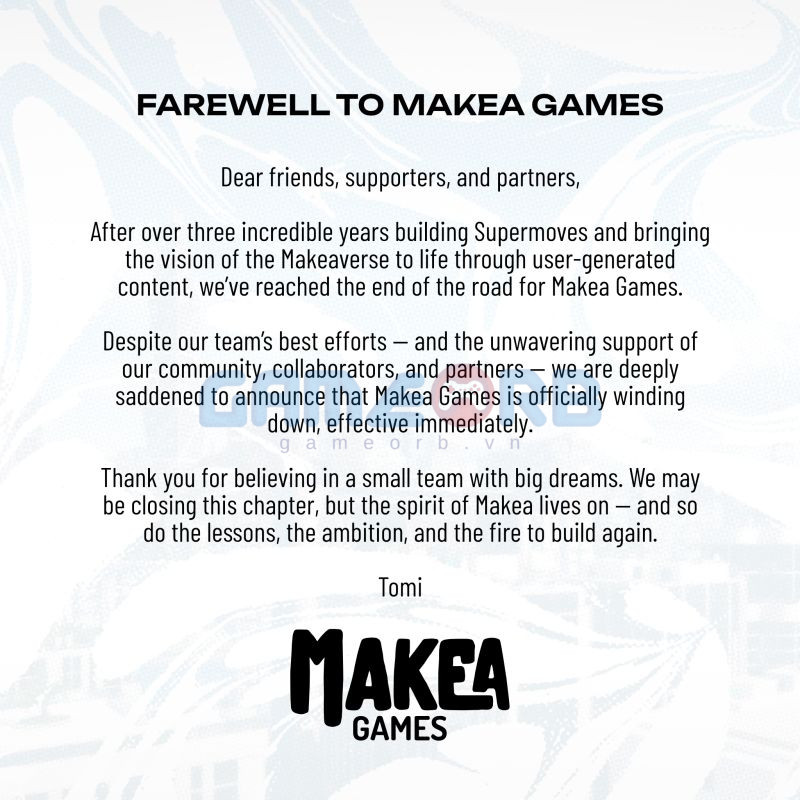 Tomi Toikka, CEO kiêm nhà sáng lập của Makea Games, chia sẻ trên trang Linkedln cá nhân